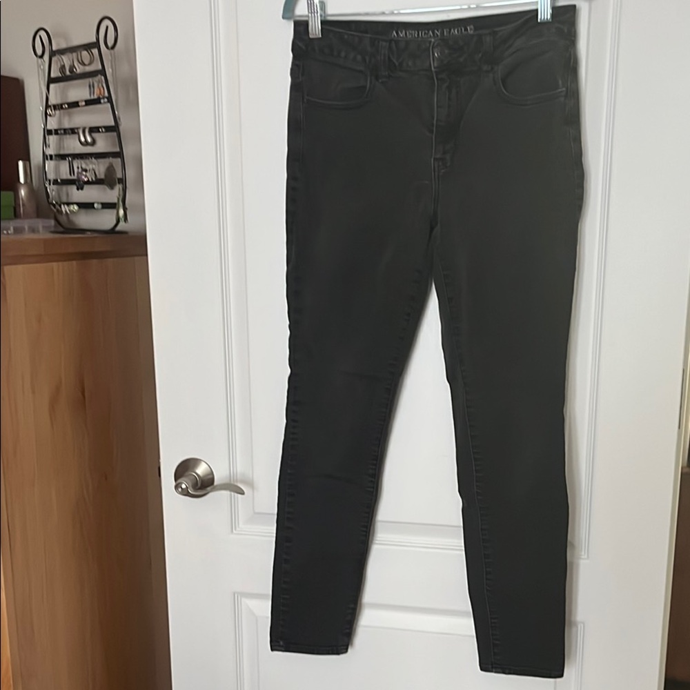 American Eagle Outfitters Women's Dark Gray/Faded Black High Rise Jegging 10R